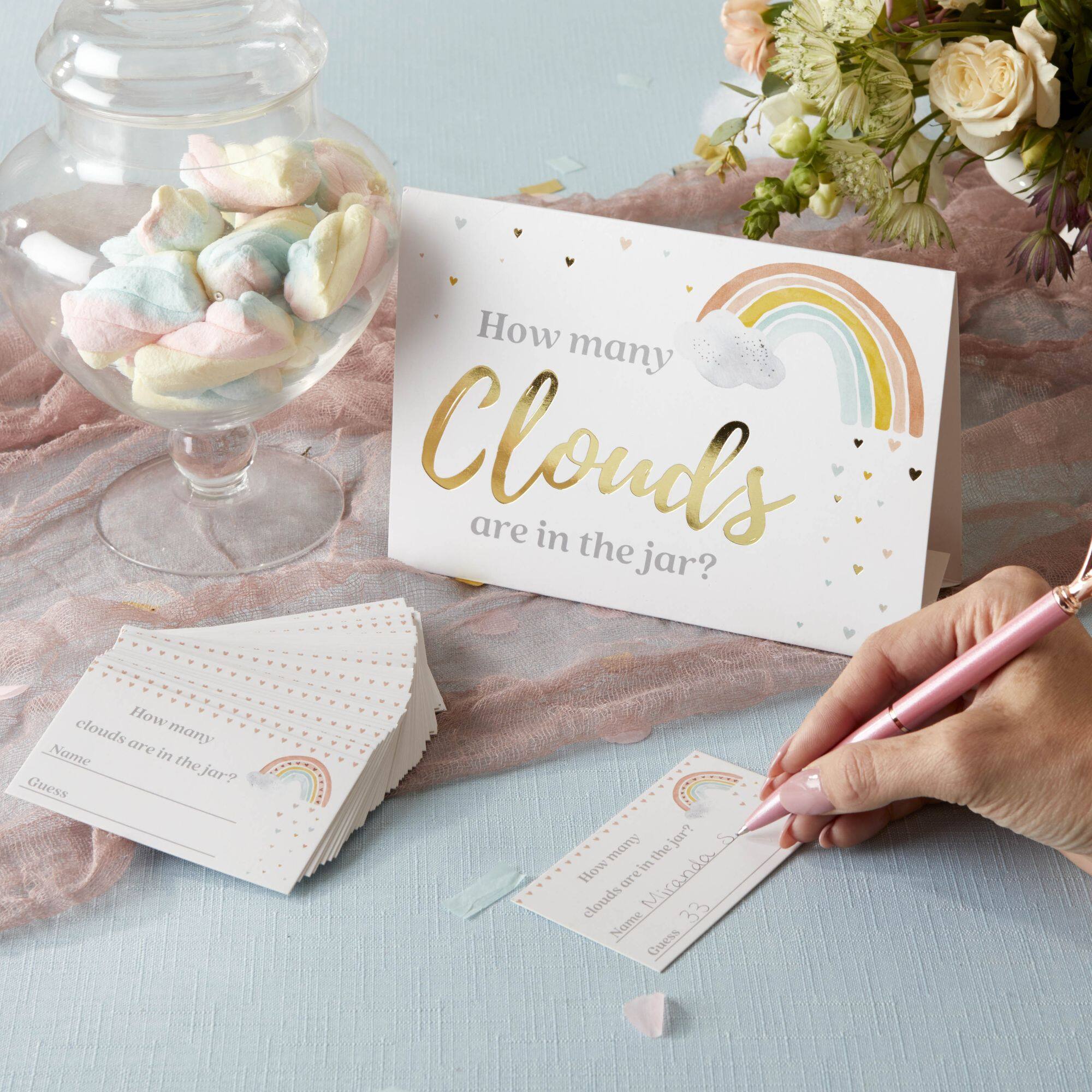 Kate Aspen Boho Rainbow Baby Advice Card & Baby Shower Game Set